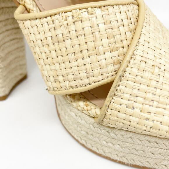Coach Womens Nelly Raffia Ankle Strap Espadrille Platform High Heel Sandals 10 B - Picture 15 of 15